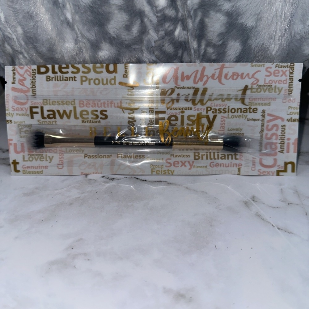 Belle Beauty by Kim Gravel Dual-Ended Eyeshadow Brush - Brand New In Bag, Sealed